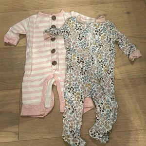 0-3 month onesie bundle milkberry and rabbit + bear